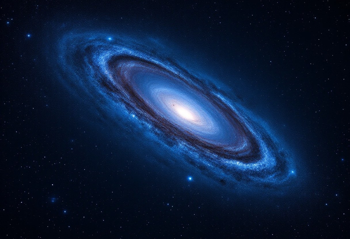 A blue elliptical galaxy showing active star formation in an unexpected elliptical form