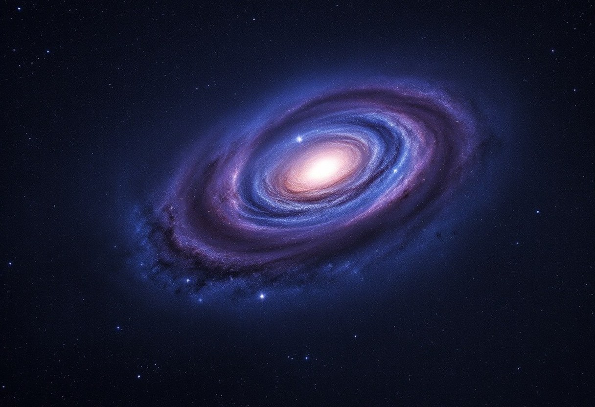 Hero astrophotograph — a deep-sky object such as a spiral galaxy or nebula in rich colour, long exposure
