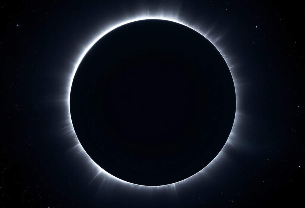 Astrophotograph — a solar or lunar eclipse showing the ring of light